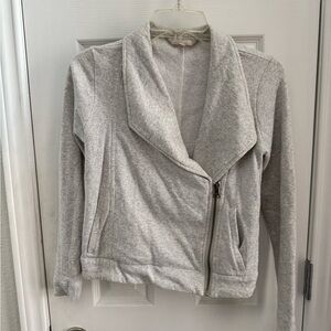 Banana Republic Asymmetrical Light Heather Gray Moto Jacket
